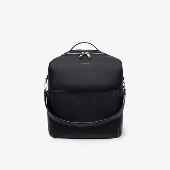 Mina Baie | Bags | Mina Baie Womens Black Leather Backpack  display picture 1
